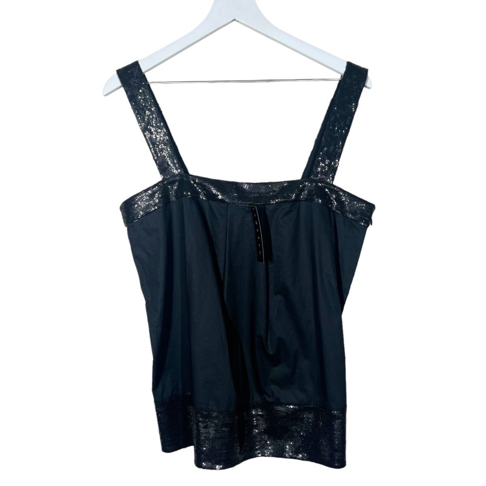 Theory Womens Tressia S Sleeveless Black Sequin Tank Top Size Large NWT